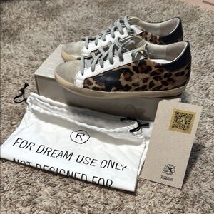 Golden Goose Leopard Sneakers with Black and White Details